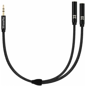 Audio splitter cable XtremeMac Splitter for Headphone, Black, 3.5mm stereo to 2 x 3.5mm, Nylon, Gold Plated connectors, Connect 2 headphones to the same device