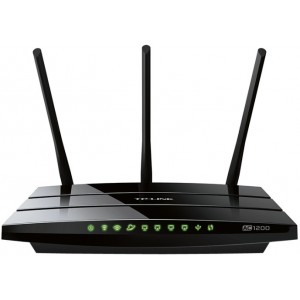 TP-LINK  Archer C1200, AC1200 Dual Band Wireless Gigabit Router, Atheros, 867Mbps at 5Ghz + 300Mbps at 2.4Ghz, 802.11ac/a/b/g/n, 1 WAN + 4 LAN, Wireless On/Off and WPS button, 1xUSB port, 3 external antennas, Printer Sharing, Storage Sharing