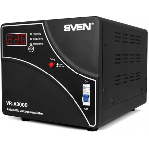 Stabilizer Voltage SVEN  VR- A3000  max.1800W, Input/Output Connectors - terminals-   http://www.sven.fi/ru/catalog/stabilizer/vr_a3000.htm
