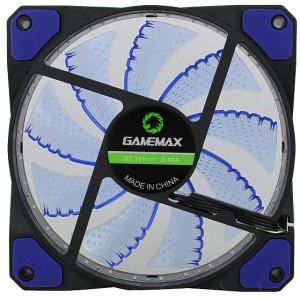 PC Case Fan GAMEMAX GaleForce GMX-GF12B, 32 Blue LEDs, 12cm12CM Blue 32xLED /PVC with Black shield 3pin+4Pin Connector /rubber gasket/9 blade+Retail box