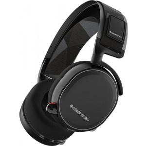 STEELSERIES Arctis 7 / Lag-Free Wireless Gaming Headset with retractable Best Mic in Gaming, ClearCast, DTS Headphone:X 7.1 Surround Sound, 40mm neodymium drivers, Compatibility (PC/Mac/PS/VR/Mobile), Wireless USB+3.5mm jack, Black