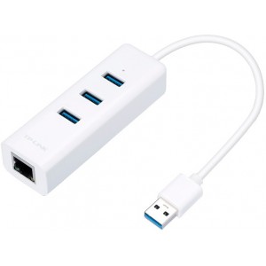 TP-LINK UE330, USB 3.0 3-Port Hub & Gigabit Ethernet AdapterAdds 3 additional USB 3.0^ ports that support transfer speed up to 5Gbps, 10 times faster than USB 2.0Adds Gigabit Ethernet network connectivity that supports transfer speed up to 1000MbpsCompact