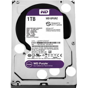 3.5" HDD 1TB Western Digital Purple (Surveillance HDD) WD10PURZ, 5400rpm, SATA3 6GB/s, 64MB (hard disk intern HDD/внутренний жесткий диск HDD)