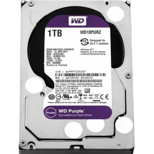   3.5" HDD 1TB Western Digital Purple (Surveillance HDD) WD10PURZ, 5400rpm, SATA3 6GB/s, 64MB (hard disk intern HDD/внутренний жесткий диск HDD)