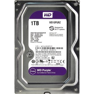 Жесткий диск Western Digital Purple WD10PURZ, 1TB, 64MB, 5400rpm, 3.5, SATA III 