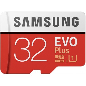  32GB Samsung EVO Plus MB-MC32GA/EU microSDHC (Class 10 UHS-I) with Adapter, Read:up to 95MB/s, Write:up to 20MB/s