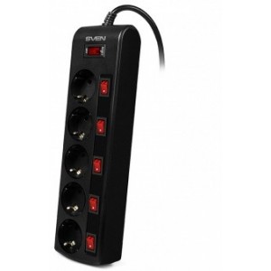 "Surge Protector   5 Sockets,  1.8m,   Sven ""SF-05PL"", BLACK, individual switches, flame-retardant
-  
  http://www.sven.fi/ru/catalog/filter/sf-05pl.htm"