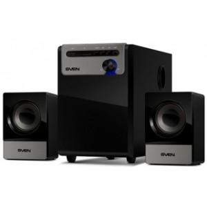 SVEN MS-110 Black,  2.1 / 5W+2x2.5W RMS, USB Flash, SD card,  sub. wooden, (sub.4.0" + satl.2.4")