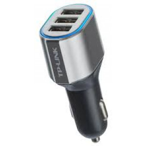 USB Car Charger - TP-LINK CP230, Silver, 3 x USB charger 5V/2.4A, DC12/24V (Total Output 5V/6.6A), Exclusive Auto Detect & Smart Charging Technology, 1.65X Fast Charging
