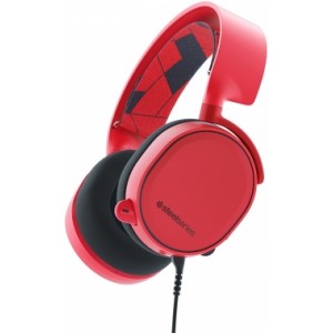 STEELSERIES Arctis 3 / Gaming Headset with retractable Best Mic in Gaming, ClearCast,  7.1 Surround Sound, 40mm neodymium drivers, Compatibility (PC/Mac/PS/Xbox/VR/Mobile), Cable lenght 3.0m, 3.5mm jack, Solar Red