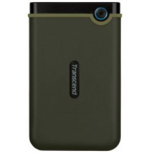2.5" External HDD 2.0TB (USB3.0), Transcend StoreJet 25M3E, Military Green, MIL-STD-810G 516.6., Durable anti-shock RUBBER outer case,  Advanced internal hard drive suspension system, One Touch Backup, Quick Reconnect Button, compatible with Mac OS X