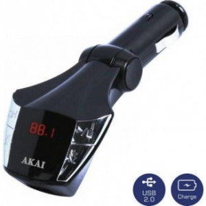 Modulator FM AKAI FMT-21 Bluetooth, cu functie MP3 si Incarcare telefon