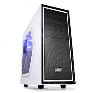 "Case ATX Deepcool TESSERACT SW-WH, w/o PSU, White, 2x 12cm Blue LED Fans
Motherboards  : ATX/MICRO ATX/MINI-ITX
Materials  : SPCC+PLASTIC+RUBBER COATING(Panel thickness: 0.7mm)
Dimension (L?W?H)  : 472*210*454mm
Net Weight  : Net.: 4.97KG Gross: 6.12