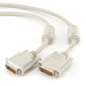 "Cable DVI M to DVI M, 10.0m, Cablexpert DVI-D Dual link with ferrite, White, CC-DVI2-10M
-  
  http://cablexpert.com/item.aspx?id=4270"