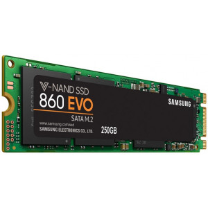 .M.2 SATA SSD  250GB Samsung 860 EVO "MZ-N6E250BW" [R/W:550/520MB/s, 97K IOPS, MJX, V-NAND 3bit MLC]