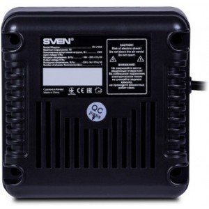 SVEN VR-V1000, 500W, Automatic Voltage Regulator, 2x Schuko outlets+1x ІЕС 320, Input voltage: 184-285V, Output voltage: 230V ± 10%, diod indicators on the front panel, plastic body, Black