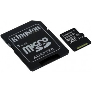 Kingston 16GB microSDHC Canvas Select Class10 UHS-I with SD adapter, 400x, Up to: 80MB/s