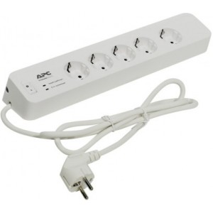 Surge Protector  APC Essential PM5V-RS, 5 Sockets, 230V, Input power 2300W, Max Input Current 10A, Peak Current 24.0 kA, Surge energy rating 918 joules, Coaxial cable for CATV/SATV/modem/Audio-Video, 1.83m, White