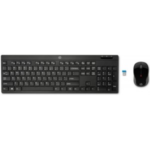 HP Wireless Keyboard Mouse 200, Wireless Keyboard - lower-placed keys, Sleep and Multimedia Keys, Wireless Laser Mouse, Black