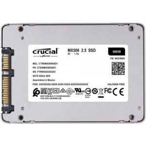 500GB SSD 2.5" Crucial MX500 CT500MX500SSD1, Read 560MB/s, Write 510MB/s, SATA III 6.0 Gbps (solid state drive intern SSD/внутрений высокоскоростной накопитель SSD)
