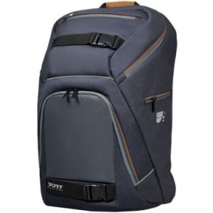 15.6" NB Backpack - PORT GO LED, Grey/Brown, Main Compartment: 50 x 31 x 28 cm, Dimensions: 38.5 x 26 x 35 cm, Integrated indicator light display, Remote controller pocket, Removable raincover