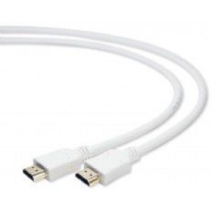 Cable CC-HDMI4-W-6, 1.8 m, HDMI v.1.4, male-male, White cable with gold-plated connectors, High speed, Ethernet