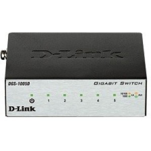   D-Link DGS-1005D/I2A L2 Unmanaged Switch with 5 10/100/1000Base-T ports, 2K Mac address, Auto-sensing, Metal case