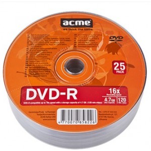  ACME DVD-R 4,7GB 16X 25pack shrink