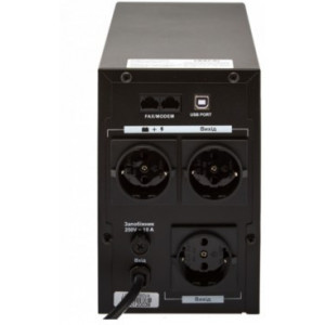 LogicPower LPM-U1100VA, Line-interactive UPS, 1100VA  / 770W, AVR, 3x Schuko outlets, USB, RJ-11, AVR: 145-290V, Battery: 12V/7.5 AH x 2, Cold start function, Metal case, Black