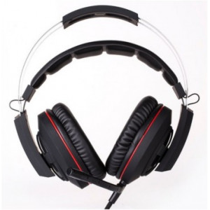 MARVO "HG8914", Gaming Headset, Microphone, 50mm driver unit, Volume control, Adjustable headband, Blue and Orange illumination, 2x3.5mm jack, USB-for illumination, cable 2.3m, Black-Red