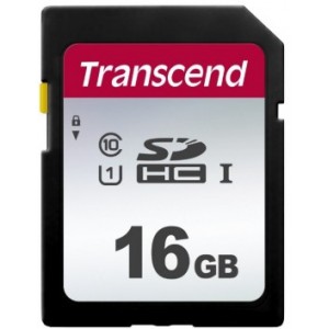.16GB  SDHC Card (Class 10) UHS-I, U1, Transcend 300S  "TS16GSDC300S" (R/W:95/45MB/s)