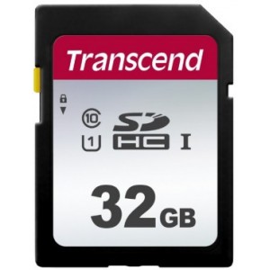 .32GB  SDHC Card (Class 10) UHS-I, U1, Transcend 300S  "TS32GSDC300S" (R/W:95/45MB/s)