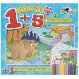 Puzzle 24 piese Coloreaza-ma Urs