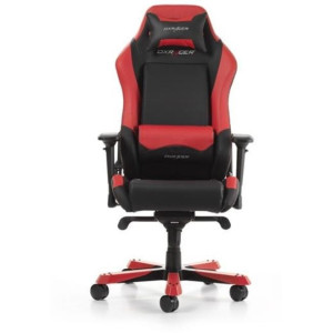 Gaming Chairs DXRacer - Iron GC-I11-NR-S4, Black/Black/Red - PU leather & PVC leather, Gamer weight up to 130kg / growth 160-195cm,Foam Density 52kg/m3, 5-star Wide Alum Base,Gas Lift 4 Class,Recline 90*-135*,Armrests:4D,Pillow-2,Caster-3*PU,W-30kg