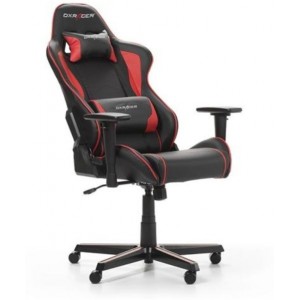 Gaming Chairs DXRacer - Formula GC-F08-NR-H1, Black/Black/Red - PU leather, Gamer weight up to 100kg / growth 145-180cm, Foam Density 52kg/m3, 5-star Aluminum IC Base, Gas Lift 4 Class, Recline 90*-135*, Armrests: 3D, Pillow-2, Caster-2*PU, W-23kg