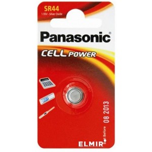 SR44 Panasonic silver-oxide "CELL power" Blister*1, 180 mAh, h-5.4mm, O-11.6mm, SR-44EL/1B