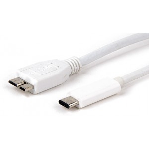  LMP USB-C (m) to USB 3.0 micro-USB (m) cable, 10G/5A with E-Mark, 1 m, white (13868)