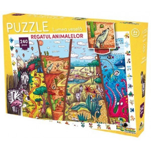 Noriel Puzzle 240 piese - Lumea vesela Regatul animalelor 2017 NORIEL