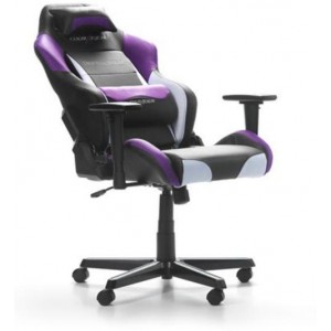 Performance Chairs DXRacer - Drifting GC-D61-NWV-M3, Black/White/Violet - PU leather, Gamer weight up to 100kg / growth 145-175cm, Foam Density 52kg/m3,5-star Aluminum IC Base,Gas Lift 4 Class,Recline 90*-135*,Armrests: 3D,Pillow-2,Caster-2*PU,W-24kg