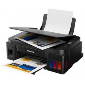 "MFD Canon Pixma G2410
MFD A4,  Print, Copy, Scan
Print Resolution: Up to 4800 x 1200 dpi
Print Technology: 2 FINE Cartridges (Black and Colour), refillable ink tank printer
Mono Print Speed:  Approx. 8.8 ipm
Colour Print Speed: Approx. 5.0 ipm
Phot