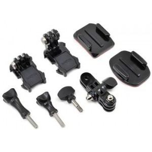 GoPro Grab Bag -give yourself more mounting options and spare parts. Includes Curved and Flat Adhesive Mounts, two Mounting Buckles, a 3-Way Pivot Arm, plus a variety of short and long thumb screws, compatible with all GoPro cameras.