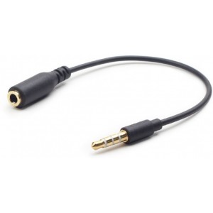 "Audio Adaptor 4-pin male jack L-R-GND-MIC to 4-pin female jack L-R-MIC-GND, Cablexpert, CCA-419
Адаптерный аудио-кабель 3.5 мм для смены распиновки: L-R-MIC-GND розетка на вилку L-R-GND-MIC
Позволяет подключать наушники к телефонам или планшетам с обра