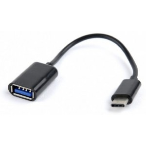 Adapter Type-C-USB2.0 - Gembird  A-OTG-CMAF2-01, USB 2.0 OTG type-C (male) to type-A (female) adapter plug, Black