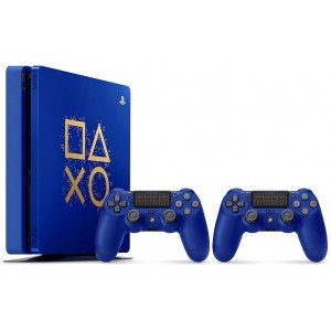 Game Console  Sony PlayStation 4 500GB Limited Edition Days of Play Console Bundle, Blue, 2 x Gamepad (Dualshock 4)