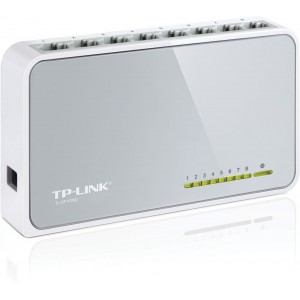 .8-port 10/100Mbps Desktop Switch  TP-LINK "TL-SF1008D", Plastic Case