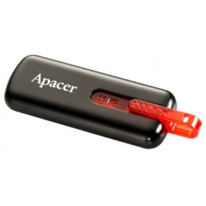 Флешка Apacer AH326, 16GB, USB 2.0, Black, Slider (AP16GAH326B-1)