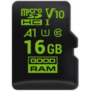 16GB microSD Class10 UHS-I + SD adapter  GOODRAM M1, 333x, Up to: 60MB/s
