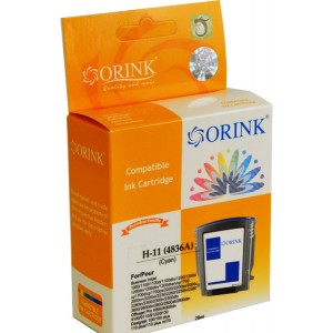 ORINK HP11/C4836AE Cyan HP Business InkJet 1000/1100/1200/2200/2230/2250/2280/2300/2600/2800/Color InkJet 1700/2600/CP1700/2600/DesignJet 10/20/50/70/100/110/111/120/OfficeJet 9110/9120/9130/PRO K850  (28ml)