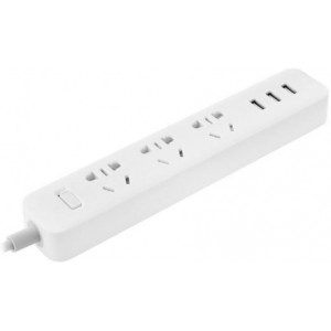 XIAOMI "Mi Power Strip" EU, White, 3 Sockets / 3 USB Ports, Supports voltage 2A, Three-level security, Maximum load: 10A, 2500W, 250V, 1.8m