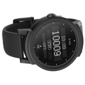 Ticwatch  E by Mobvoi, Shadow Black, 1.4" OLED Touch Display, Wear OS by Google, 512MB/4GB, Time, Mic/Speaker for incoming calls, Heart Rate, Steps, Alarm, Distance Display, Average Daily Steps, Weather, Notifications, IP67, 48Hrs+, BT4.1, 41.5g